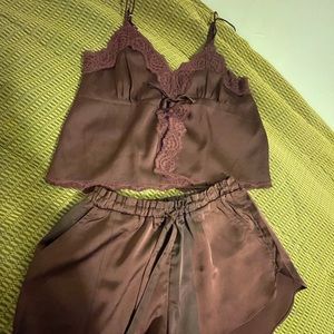 Abercrombie and Fitch (New) Burgundy Cami SET